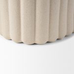 Mira Wide Textured Blush Beige Fluted Ceramic Vase