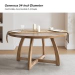 Miranda 54-Inch Round Solid Wood Mid-Century Modern Dining Table 9 Miranda 54-Inch Round Solid Wood Mid-Century Modern Dining Table