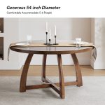 Miranda Walnut Solid Wood Mid-Century Modern Round Dining Table 9 Miranda Walnut Solid Wood Mid-Century Modern Round Dining Table