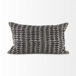 Miriam 13L x 21W Beige and Black Fabric Patterned Decorative Pillow Cover