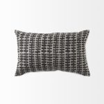 Miriam 13L x 21W Beige and Black Fabric Patterned Decorative Pillow Cover