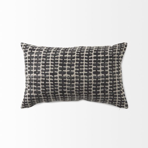 Miriam 13L x 21W Beige and Black Fabric Patterned Decorative Pillow Cover 8