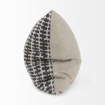 Miriam 18L x 18W Beige and Black Fabric Patterned Decorative Pillow Cover