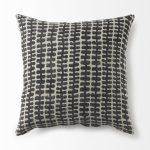 Miriam 18L x 18W Beige and Black Fabric Patterned Decorative Pillow Cover