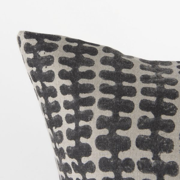 Miriam 18L x 18W Beige and Black Fabric Patterned Decorative Pillow Cover 8