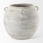 Misha 25.2L x 25.2W x 22.4H Cream Ceramic Floor Vase