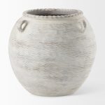 Misha 25.2L x 25.2W x 22.4H Cream Ceramic Floor Vase