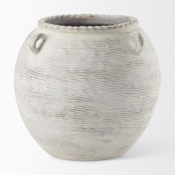Misha 25.2L x 25.2W x 22.4H Cream Ceramic Floor Vase 2