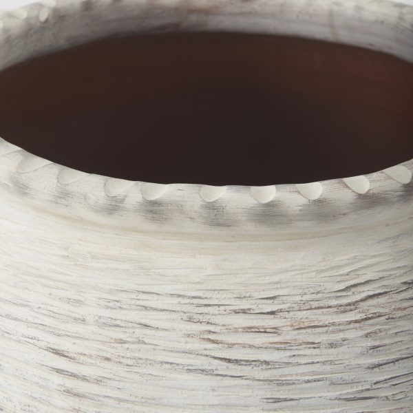 Misha 25.2L x 25.2W x 22.4H Cream Ceramic Floor Vase 3