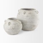 Misha 25.2L x 25.2W x 22.4H Cream Ceramic Floor Vase
