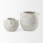 Misha 25.2L x 25.2W x 22.4H Cream Ceramic Floor Vase