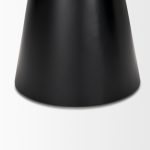 Mitchell 22.0L x 22.0W x 23.0H Black Metal Pedetal Base with Brown Wood Top Side Table