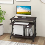 Rolling Computer Desk with Keyboard Tray, Mouse Tray, and Shelf 8 Rolling Computer Desk with Keyboard Tray, Mouse Tray, and Shelf