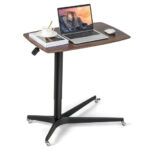 Adjustable Mobile Standing Desk with Lockable Wheels and Gas Lift