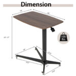 Adjustable Mobile Standing Desk with Lockable Wheels and Gas Lift