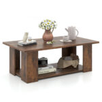 Modern 36 Inch 2-Tier Coffee Table with Storage Shelf 32 Modern 36 Inch 2-Tier Coffee Table with Storage Shelf