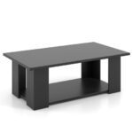 Modern 36 Inch 2-Tier Coffee Table with Storage Shelf 38 Modern 36 Inch 2-Tier Coffee Table with Storage Shelf