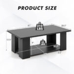 Modern 36 Inch 2-Tier Coffee Table with Storage Shelf 40 Modern 36 Inch 2-Tier Coffee Table with Storage Shelf