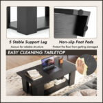 Modern 36 Inch 2-Tier Coffee Table with Storage Shelf 42 Modern 36 Inch 2-Tier Coffee Table with Storage Shelf
