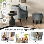 Mid-Century Accent Chair with Ottoman and Storage Footrest (Set of 1)