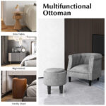 Mid-Century Accent Chair with Ottoman and Storage Footrest (Set of 1)