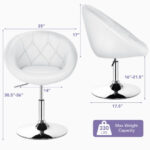 Modern Adjustable Swivel PU Leather Chair with Tufted Back (1PC)