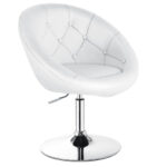 Modern Adjustable Swivel PU Leather Chair with Tufted Back (1PC)