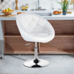 Modern Adjustable Swivel PU Leather Chair with Tufted Back (1PC)