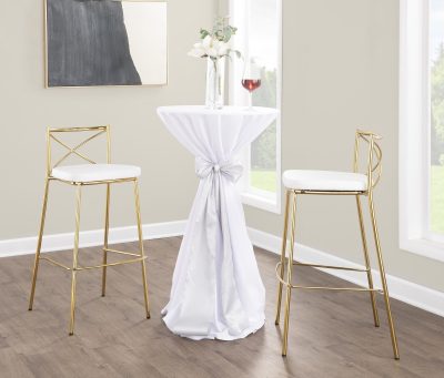 Modern Charlotte 30 Gold White Contemporary Barstool (Set of 2)