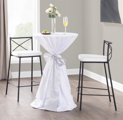 Modern Charlotte Black Metal White Counter Stools 25-Inch (Set of 2)