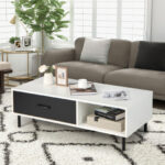 Modern 2-Tier Coffee Table with Storage and Open Shelf 8 Modern 2-Tier Coffee Table with Storage and Open Shelf