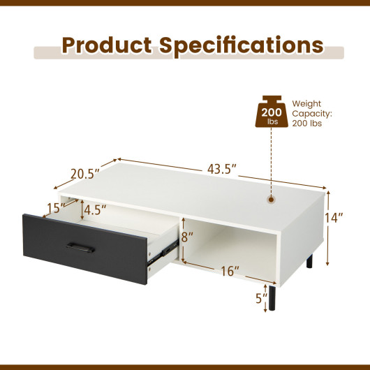 Modern 2-Tier Coffee Table with Storage and Open Shelf 5 Modern 2-Tier Coffee Table with Storage and Open Shelf - Image 5