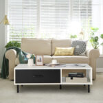 Modern 2-Tier Coffee Table with Storage and Open Shelf 13 Modern 2-Tier Coffee Table with Storage and Open Shelf