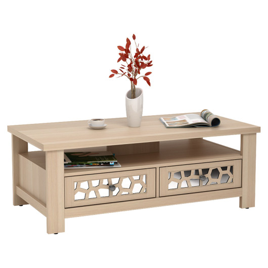 Modern Coffee Table with Storage Drawers and Open Shelf 11 Modern Coffee Table with Storage Drawers and Open Shelf - Image 11