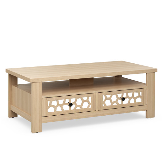 Modern Coffee Table with Storage Drawers and Open Shelf 10 Modern Coffee Table with Storage Drawers and Open Shelf - Image 10