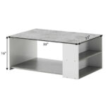 Modern Coffee Table with Storage Shelves for Living Room