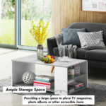 Modern Coffee Table with Storage Shelves for Living Room