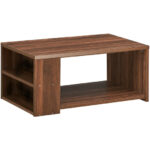 Modern Coffee Table with Storage Shelves for Living Room