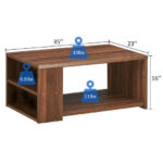 Modern Coffee Table with Storage Shelves for Living Room