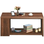 Modern Coffee Table with Storage Shelves for Living Room