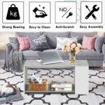 Modern Coffee Table with Storage Shelves for Living Room