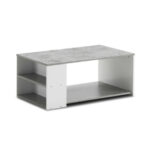 Modern Coffee Table with Storage Shelves for Living Room