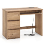 Modern Computer Desk with Power Outlet, Keyboard Tray, and Drawers 15 Modern Computer Desk with Power Outlet, Keyboard Tray, and Drawers