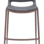 Modern Ergonomic Barstool with Faux Leather and Walnut Finish (Set of 2)