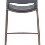 Modern Ergonomic Barstool with Faux Leather and Walnut Finish (Set of 2)