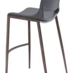 Modern Ergonomic Barstool with Faux Leather and Walnut Finish (Set of 2)