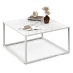 Modern Faux Marble Coffee Table with Steel Frame for Living Room 25 Modern Faux Marble Coffee Table with Steel Frame for Living Room