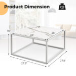 Modern Faux Marble Coffee Table with Steel Frame for Living Room 26 Modern Faux Marble Coffee Table with Steel Frame for Living Room