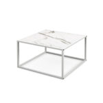 Modern Faux Marble Coffee Table with Steel Frame for Living Room 24 Modern Faux Marble Coffee Table with Steel Frame for Living Room