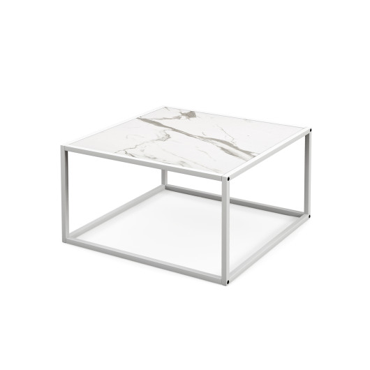 Modern Faux Marble Coffee Table with Steel Frame for Living Room 10 Modern Faux Marble Coffee Table with Steel Frame for Living Room - Image 10